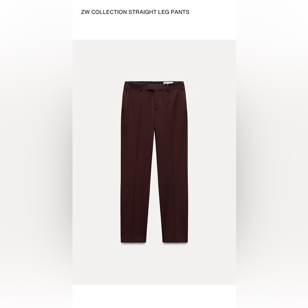 Zara Women's Burgandy Straight Leg Pants